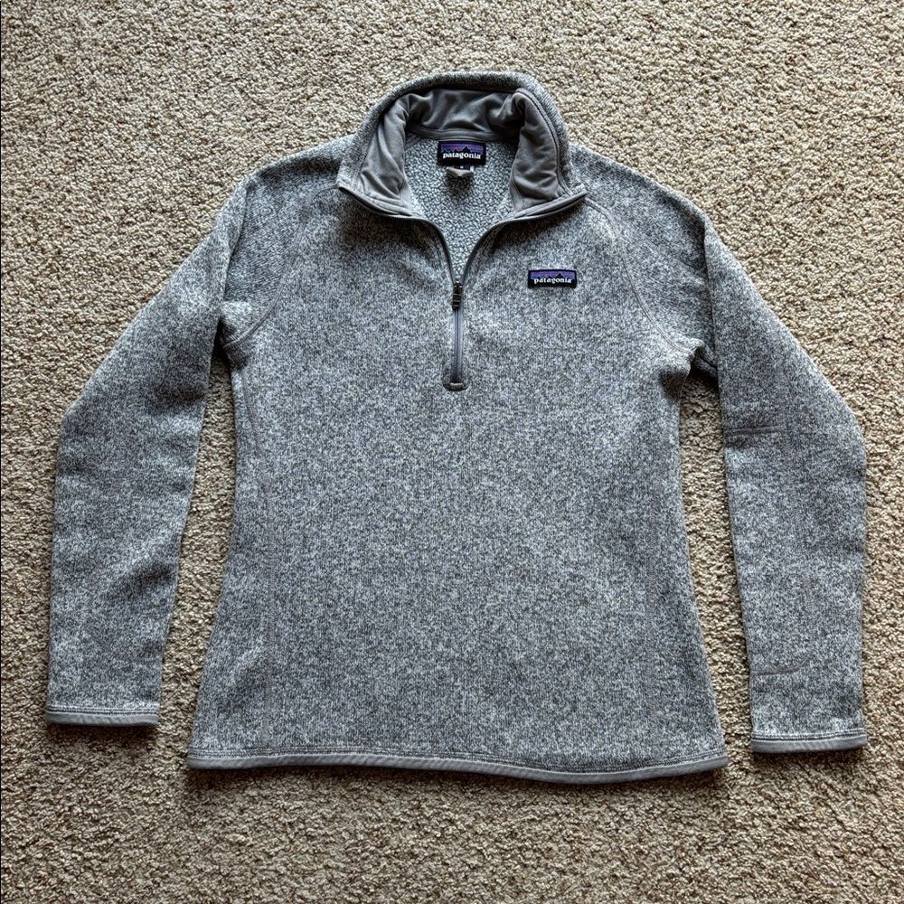 Patagonia Women’s Better Sweater 1/4 Zip Fleece Jacket Heather Gray Sz M - Picture 2 of 12